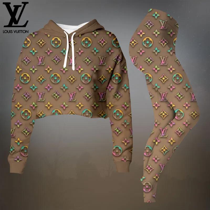 Louis Vuitton Cropped Hoodie + Leggings Set Handcrafted Chic
