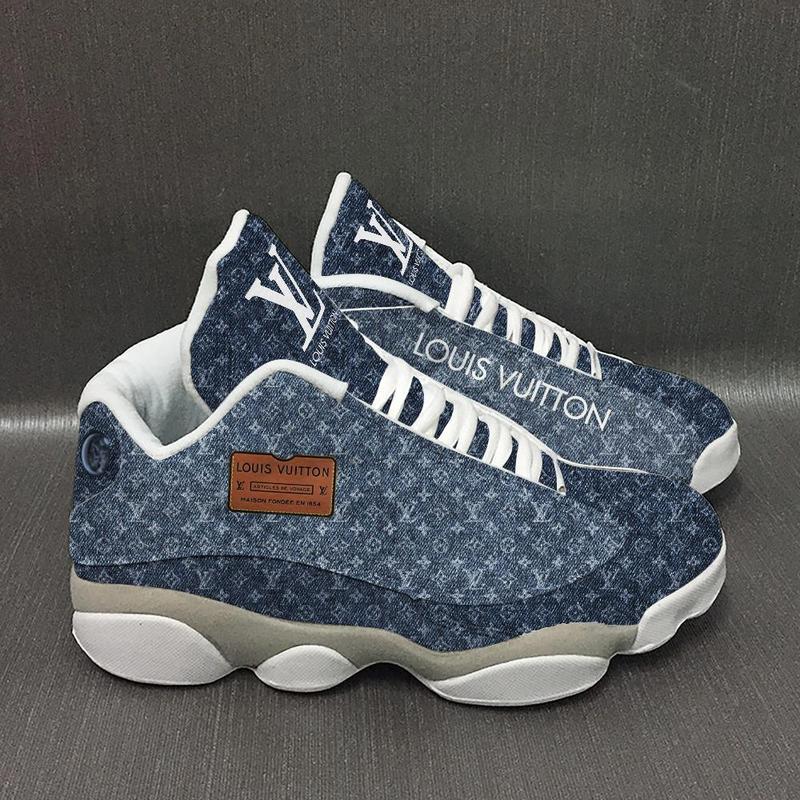Louis Vuitton Denim Jordan 13 Sneaker Luxury Statement Shoe