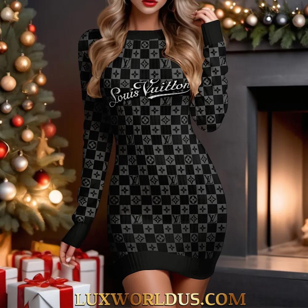 Louis Vuitton Exclusive Checkerboard Sweater Dress