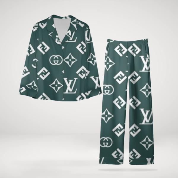 Louis Vuitton & Fendi Monogram Pajama Set in Teal