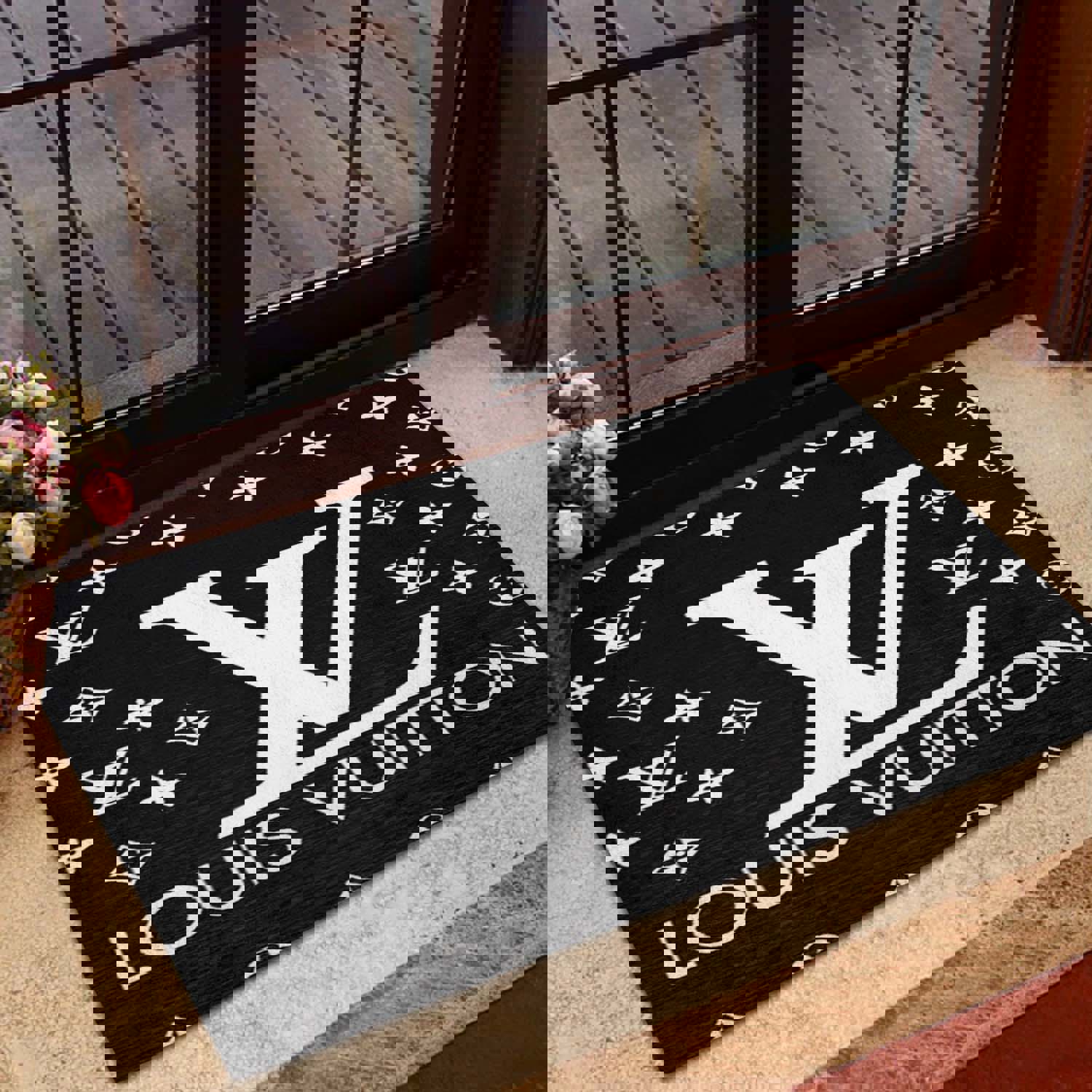 Louis Vuitton Fleece Doormat Black Statement Logo