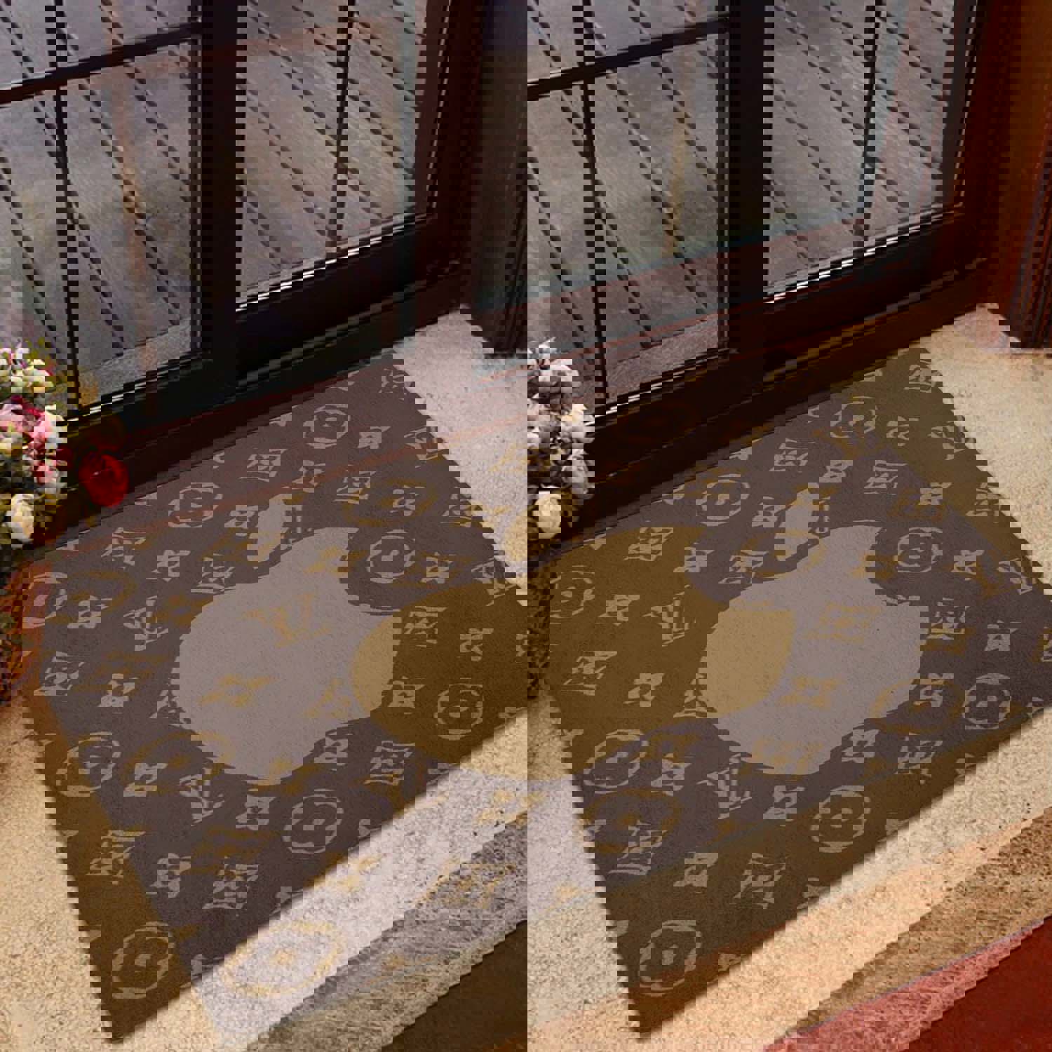 Louis Vuitton Fleece Doormat Modern Tech Iconic Accent Rug