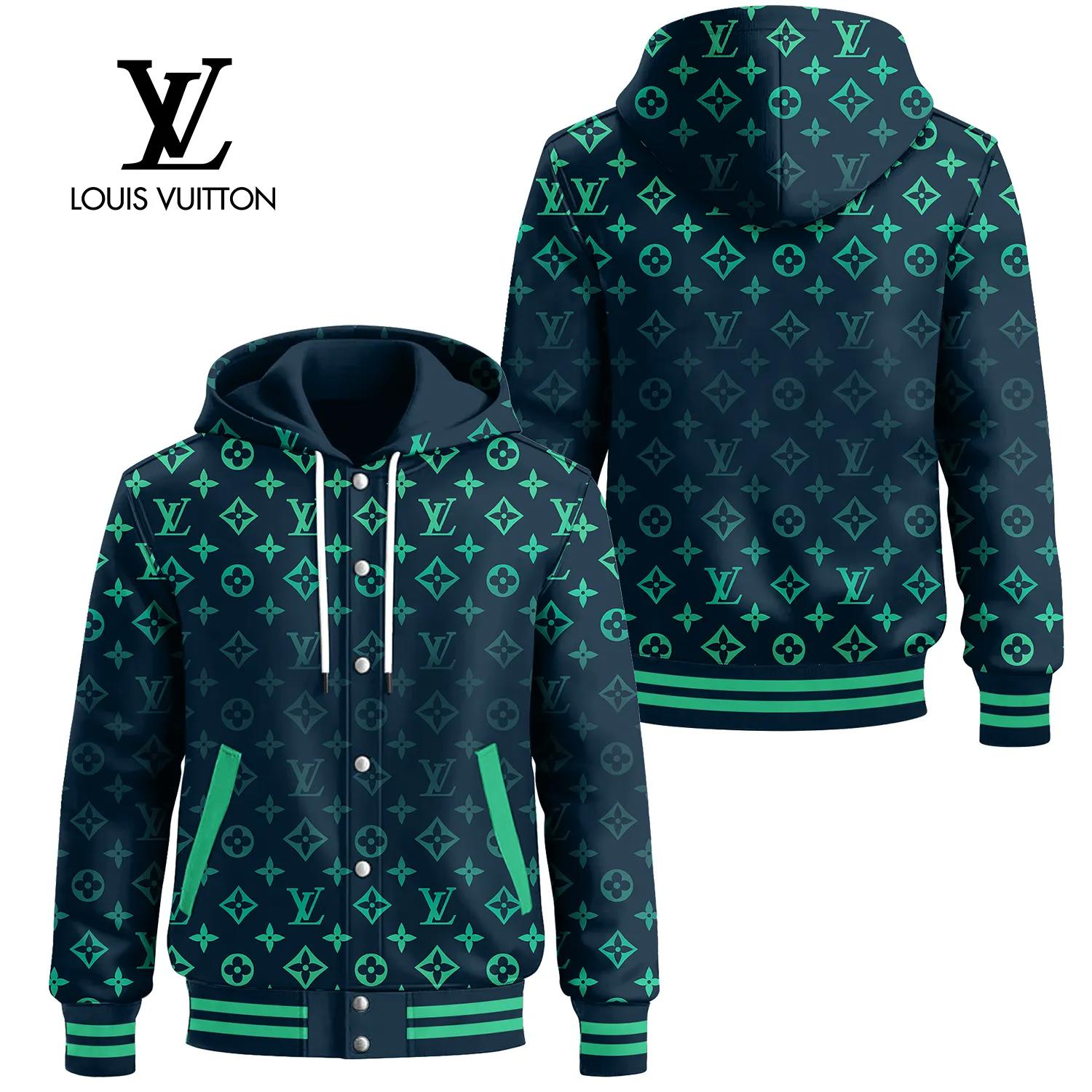 Louis Vuitton Green Monogram Hoodie Jacket Stylish & Exclusive