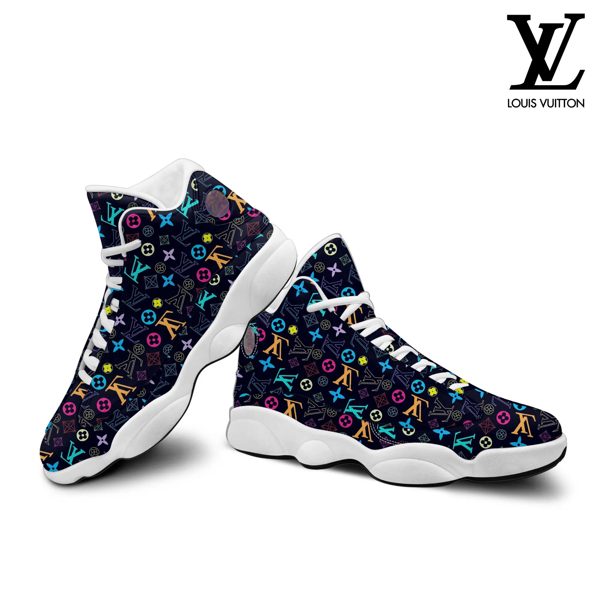 Louis Vuitton High-Top Sneaker with Bold Multicolor Pattern Jordan 13 Sneaker