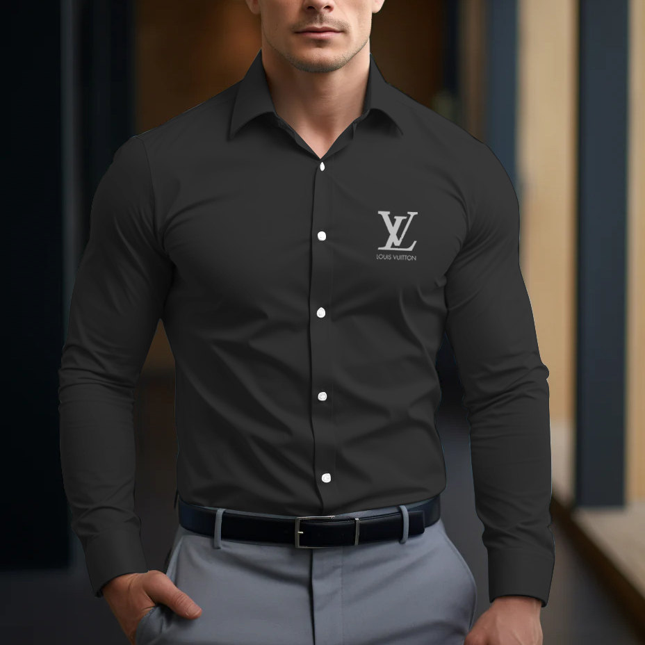Louis Vuitton Iconic Black Long Sleeves Shirt Modern Style
