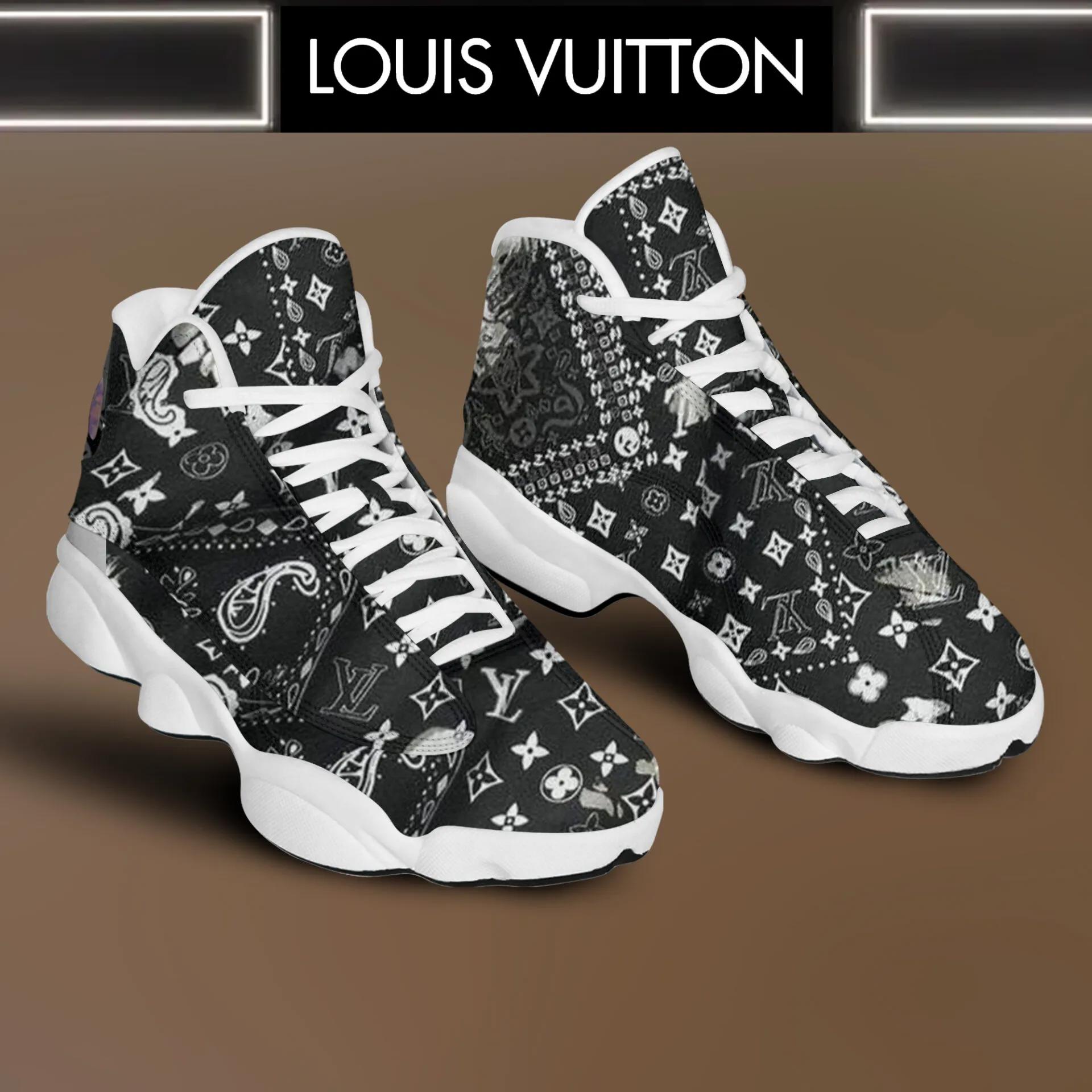 Louis Vuitton Iconic Black Monogram Jordan 13 Sneaker High-Top