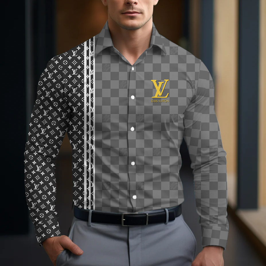 Louis Vuitton Iconic Checkered Monogram Long Sleeves Shirt