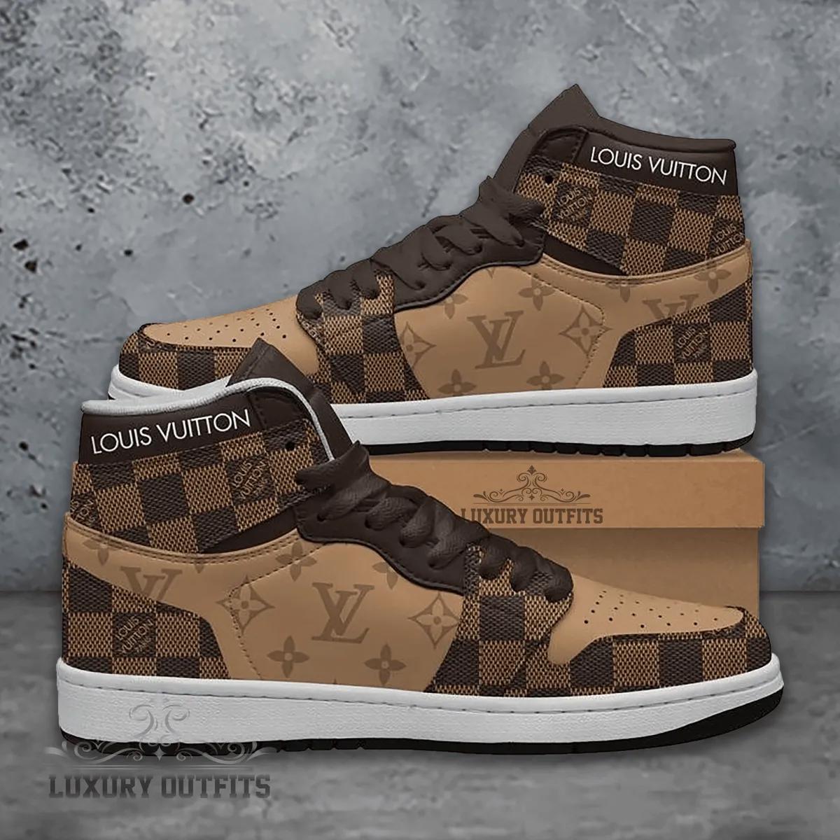 Louis Vuitton Iconic Checkered Sneaker High Top Air Jordan 1