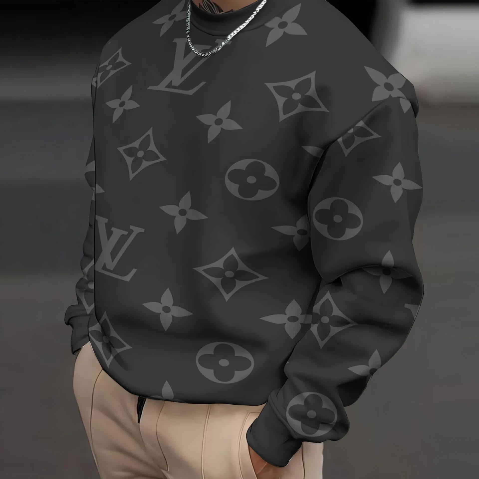 Louis Vuitton Iconic Monogram Crewneck in Black and Silver