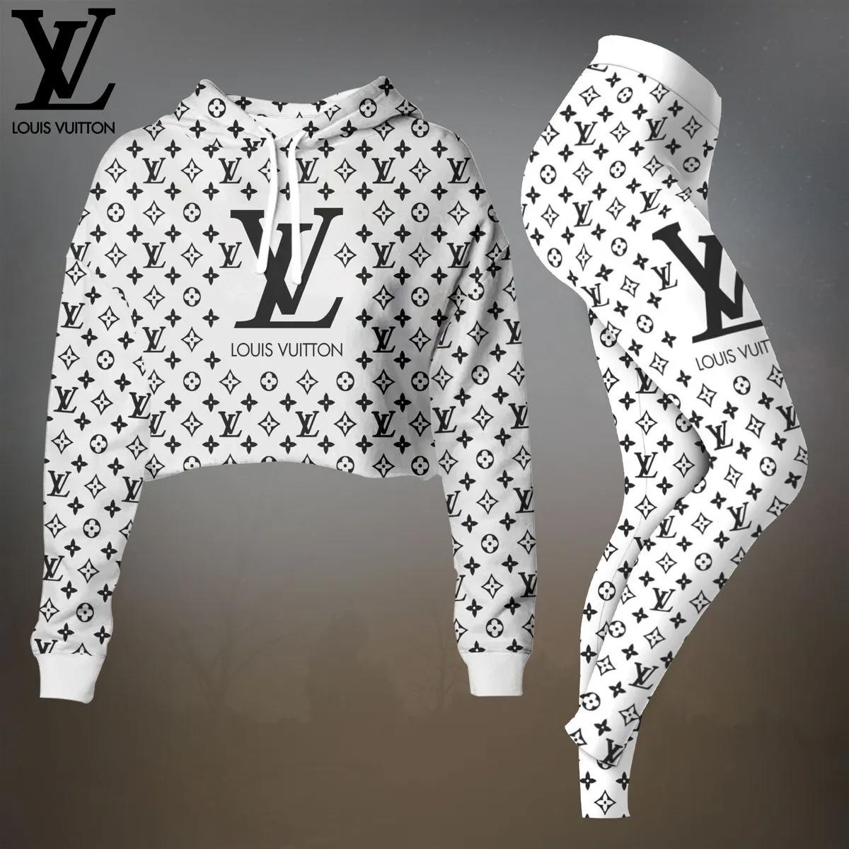 Louis Vuitton Iconic Monogram Crop Hoodie & Leggings Set