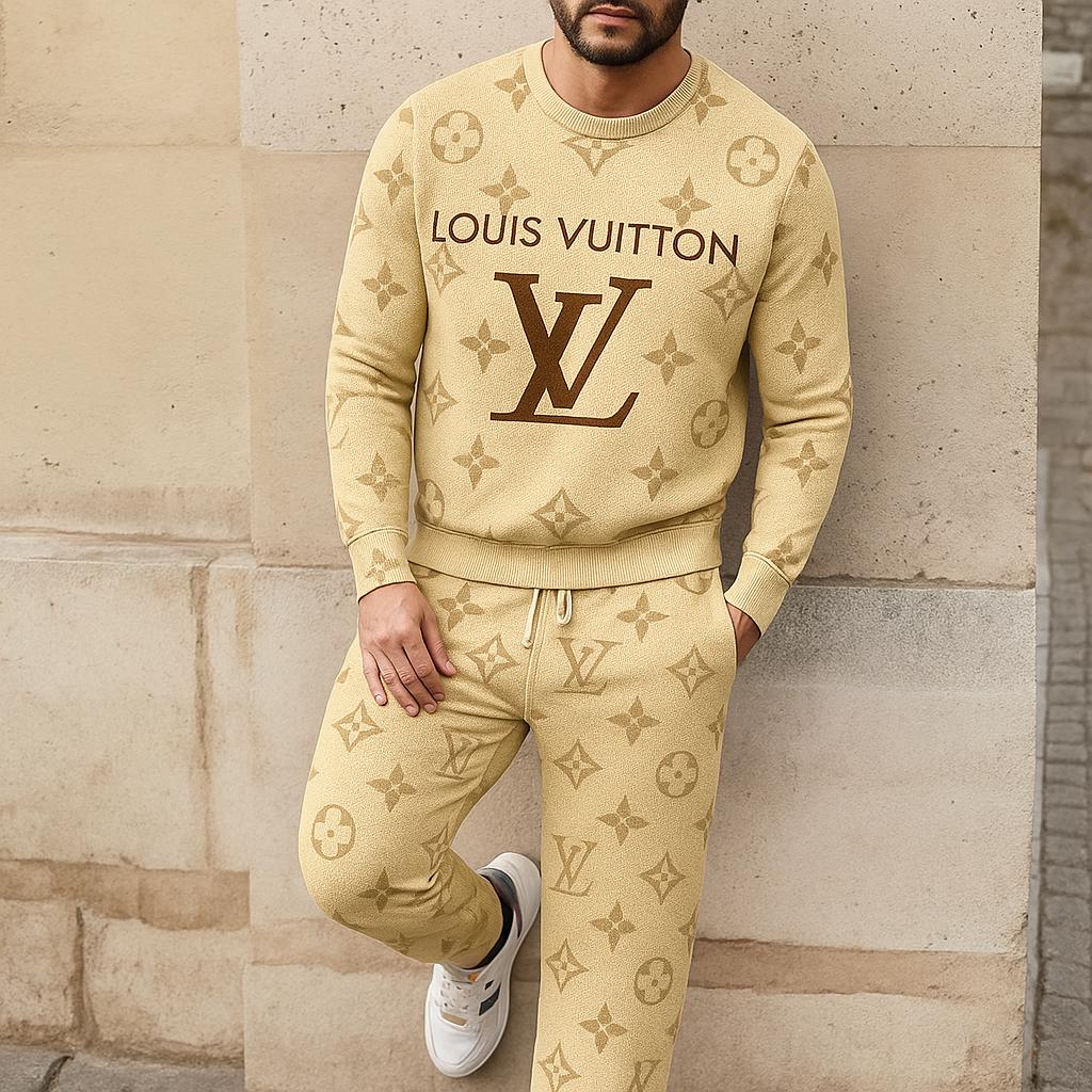 Louis Vuitton Iconic Monogram Sweater And Pants Set - Neutral Elegance