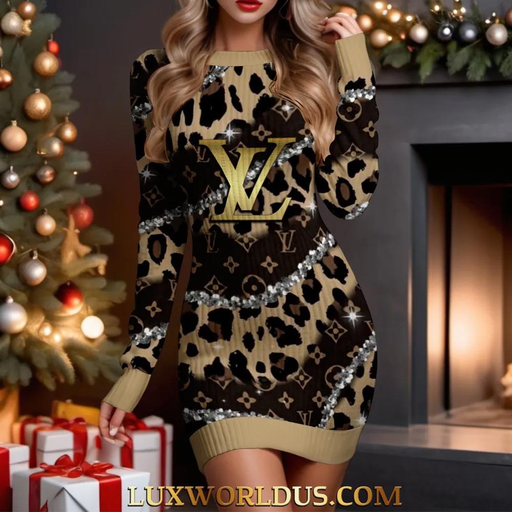 Louis Vuitton Leopard Sweater Dress Luxury Statement Piece