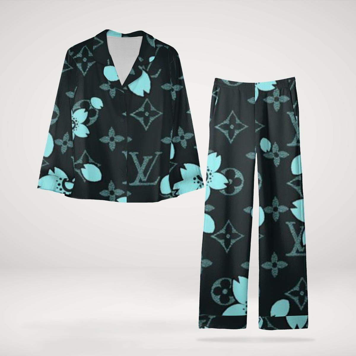 Louis Vuitton Luxe Silk Pajama Set Turquoise Dream