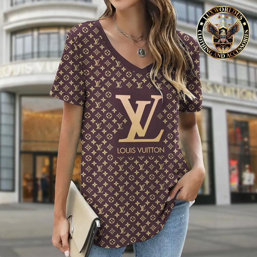 Louis Vuitton Luxurious Brown Statement T-Shirt