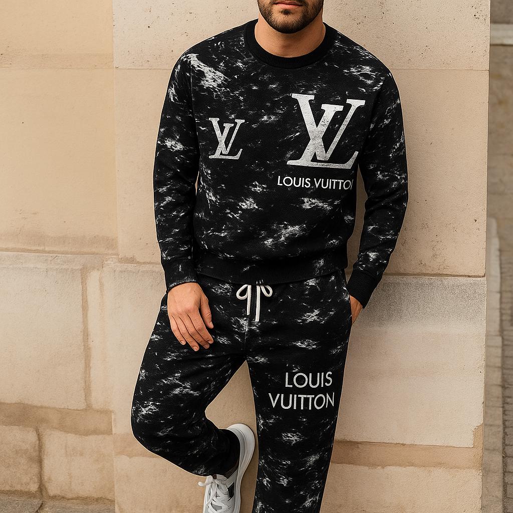 Louis Vuitton Marbled Sweater And Pants Set | Luxury Statement Loungewear