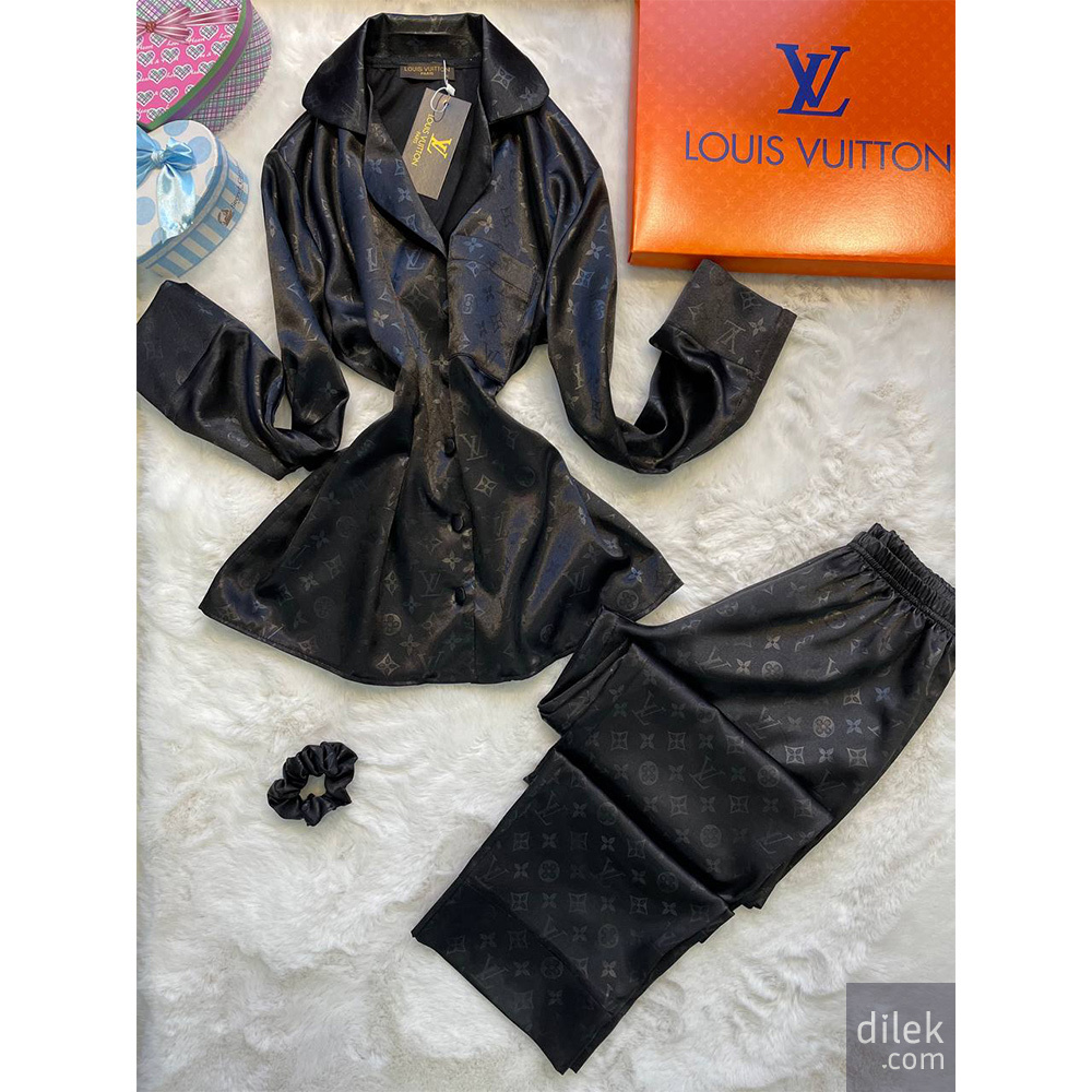 Louis Vuitton Midnight Monogram Satin Lounge Set