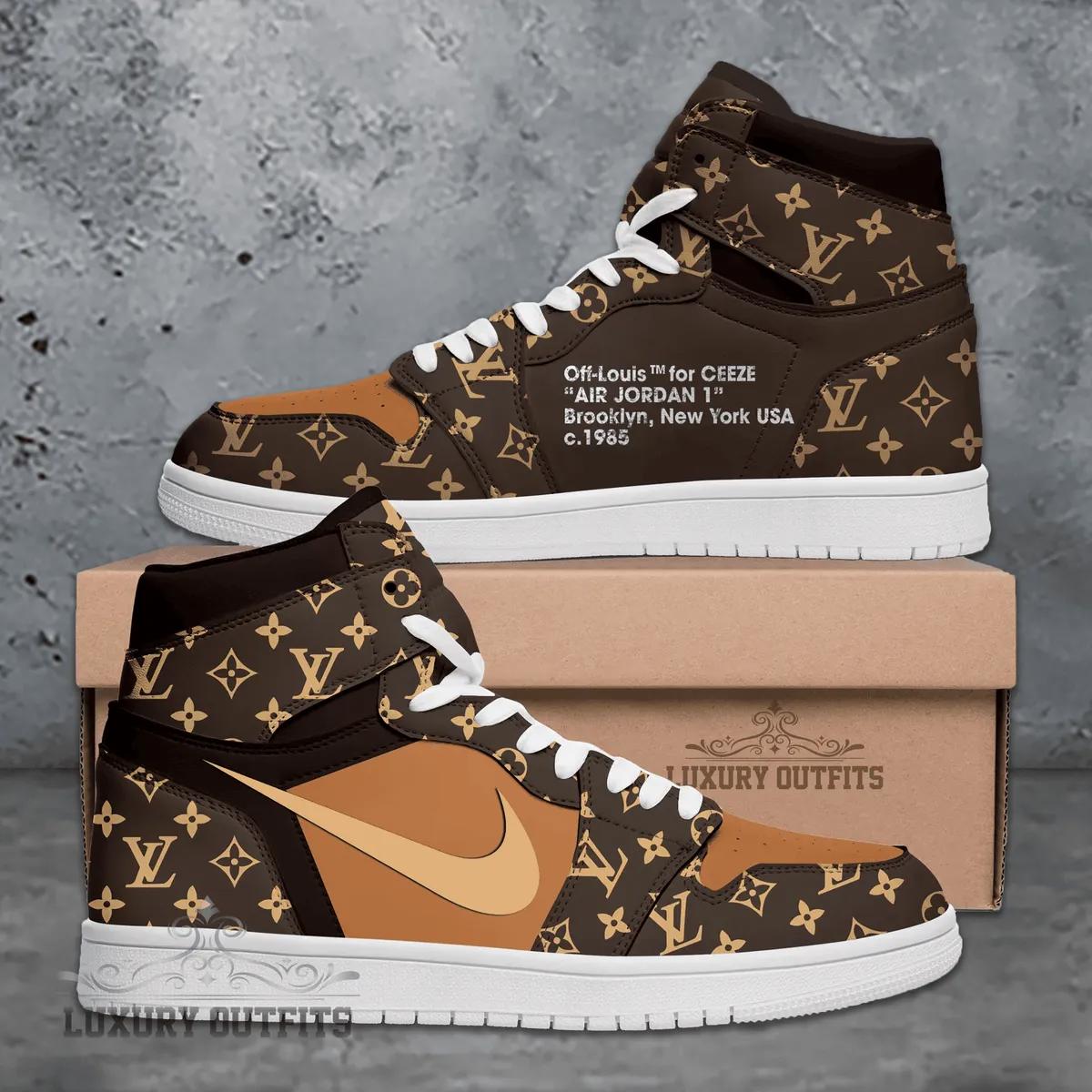 Louis Vuitton Monogram Air Jordan 1 High Top Shoes
