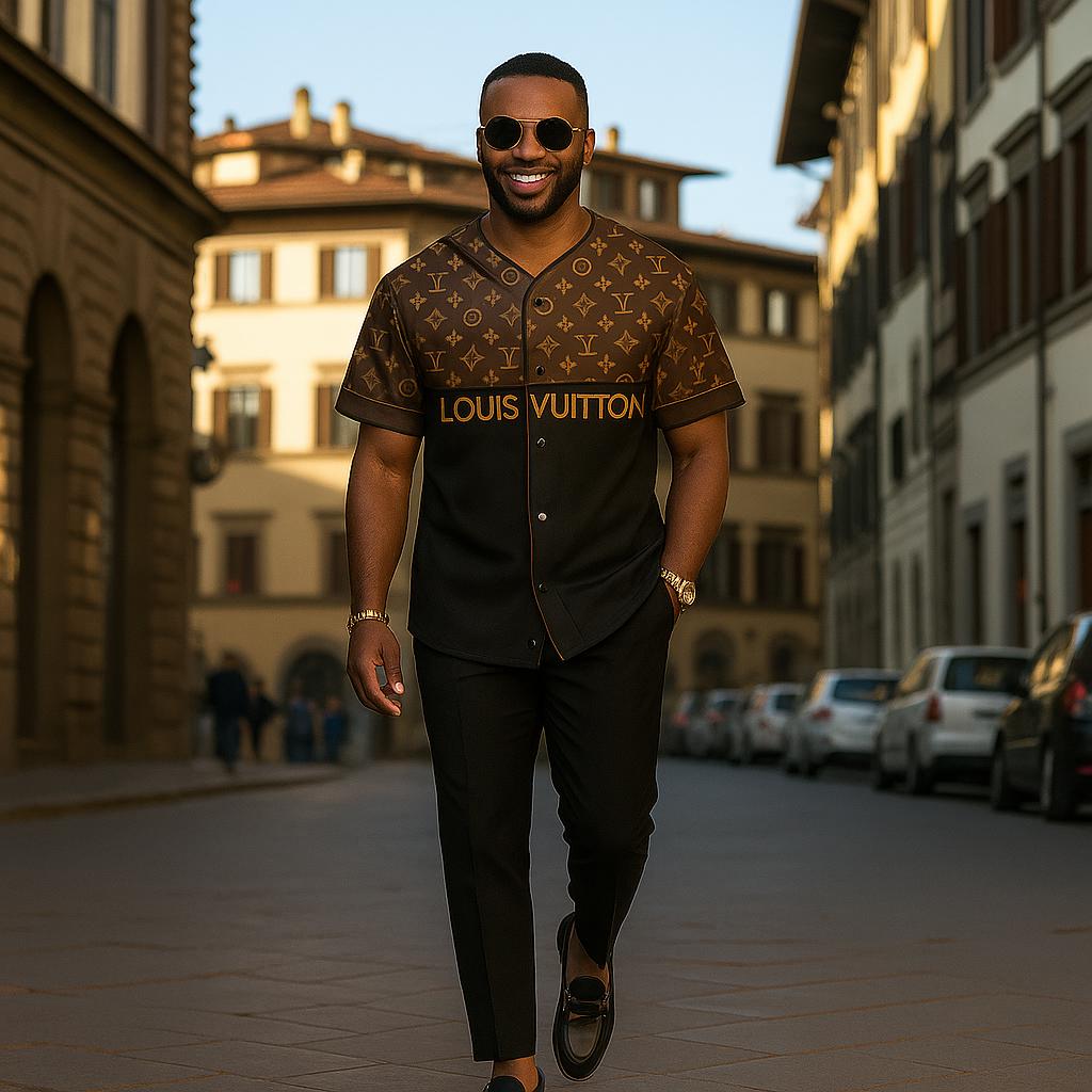 Louis Vuitton Monogram Baseball Jersey in Brown