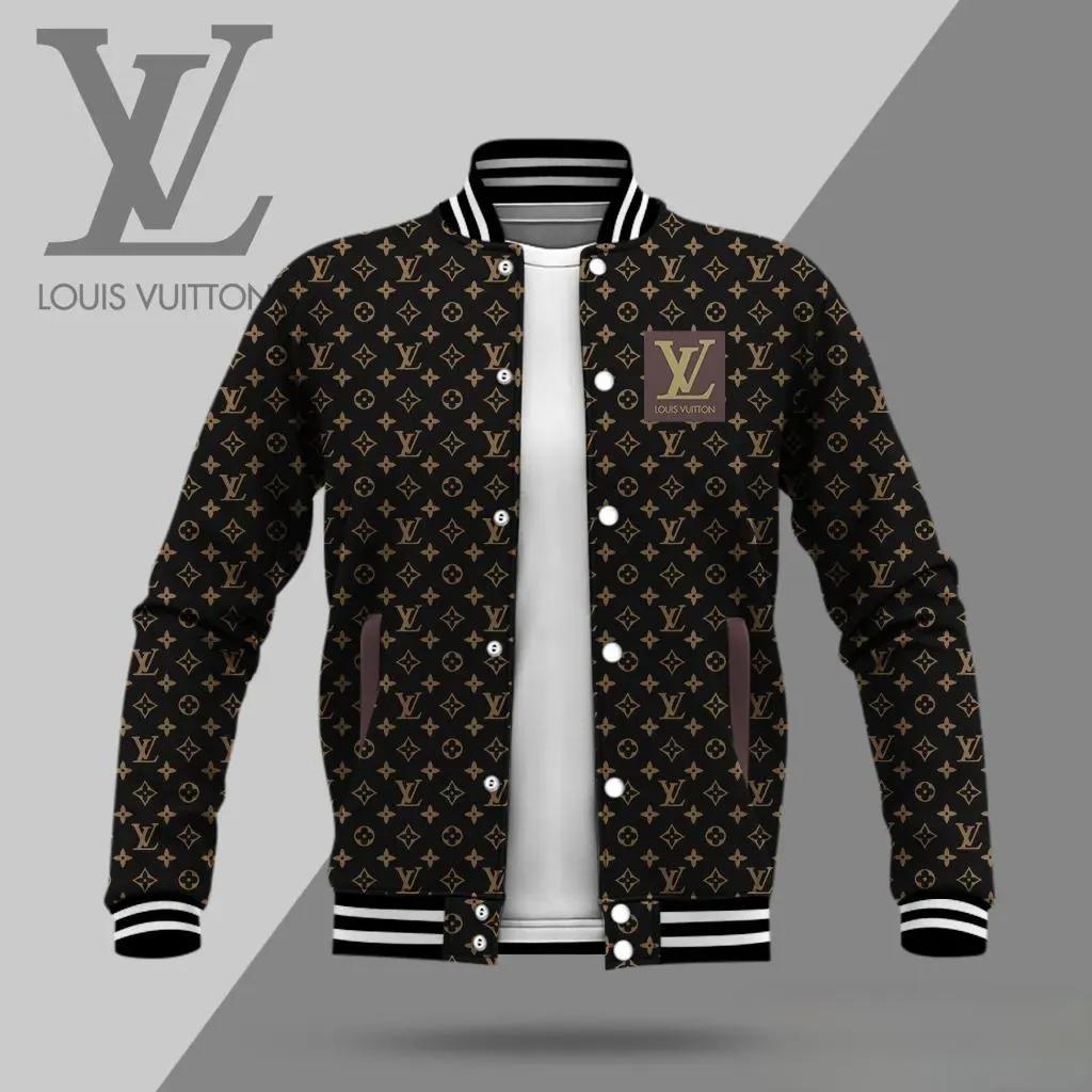 Louis Vuitton Monogram Black and White Varsity Jacket
