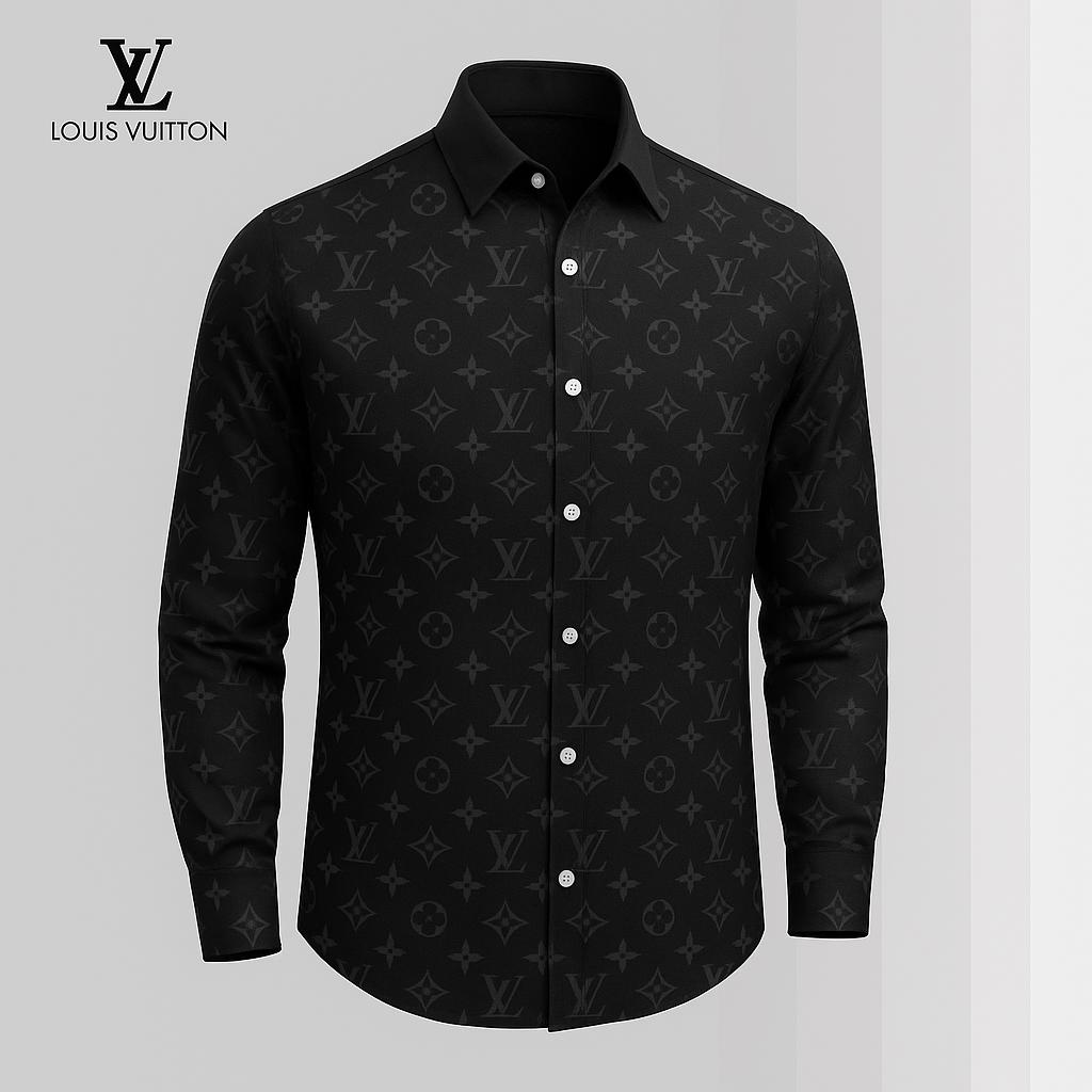 Louis Vuitton Monogram Black Long Sleeves Shirt