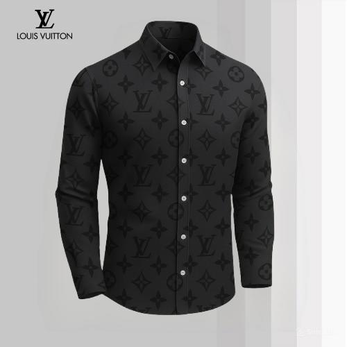 Louis Vuitton Monogram Black Long Sleeves Shirt