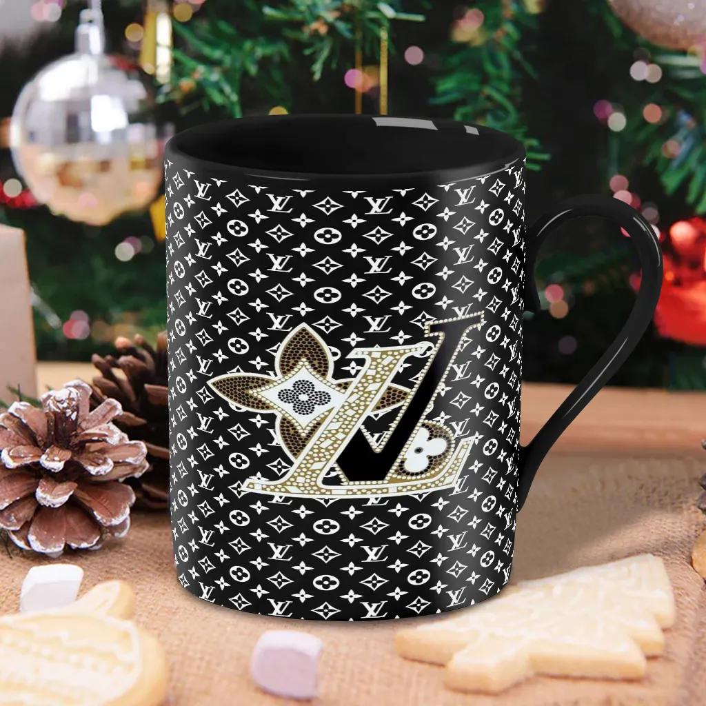 Louis Vuitton Monogram Black Mug Modern Christmas Gift