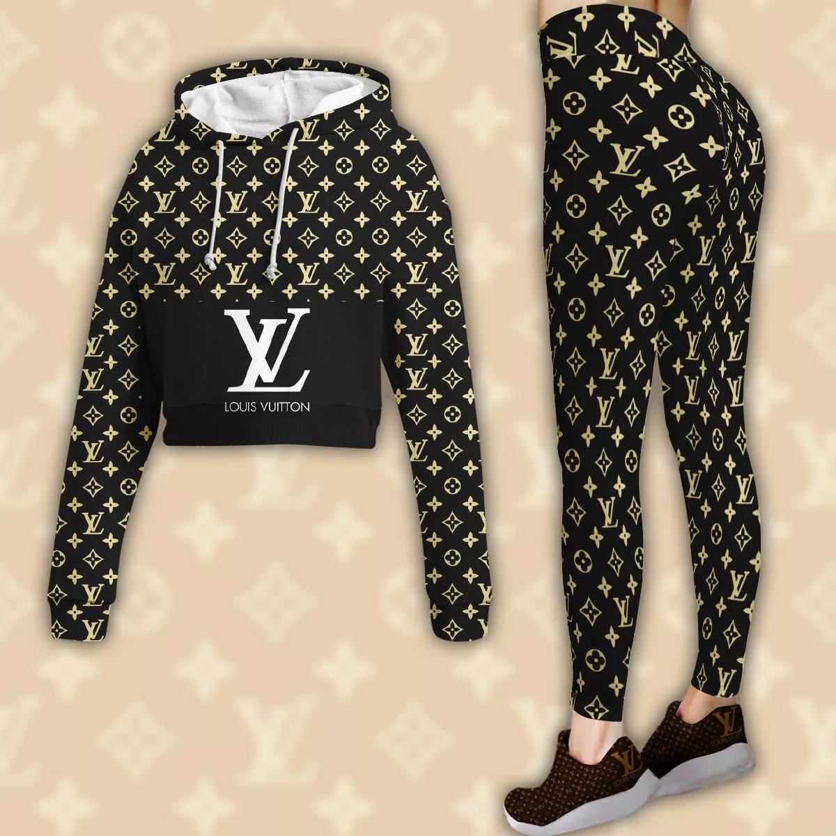 Louis Vuitton Monogram Crop Top & Leggings Ensemble