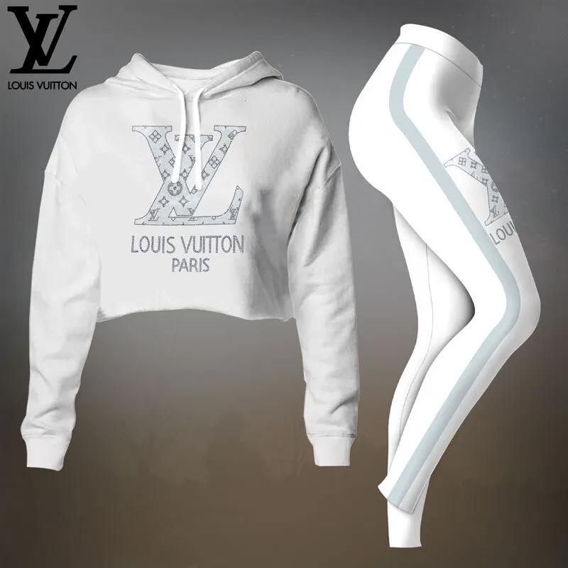 Louis Vuitton Monogram Cropped Hoodie and Leggings Set - Modern Luxe Edition