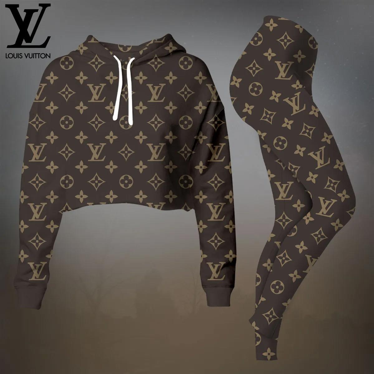 Louis Vuitton Monogram Cropped Hoodie Set – Stylish and Chic