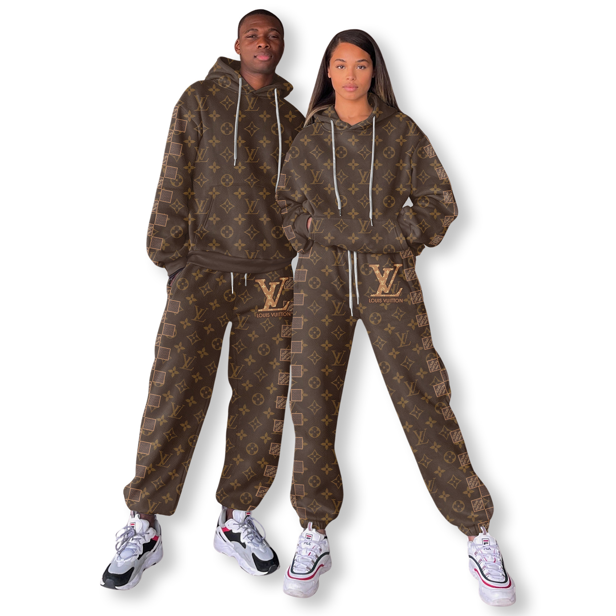 Louis Vuitton Monogram Hoodie & Pants Set - Modern Statement Piece