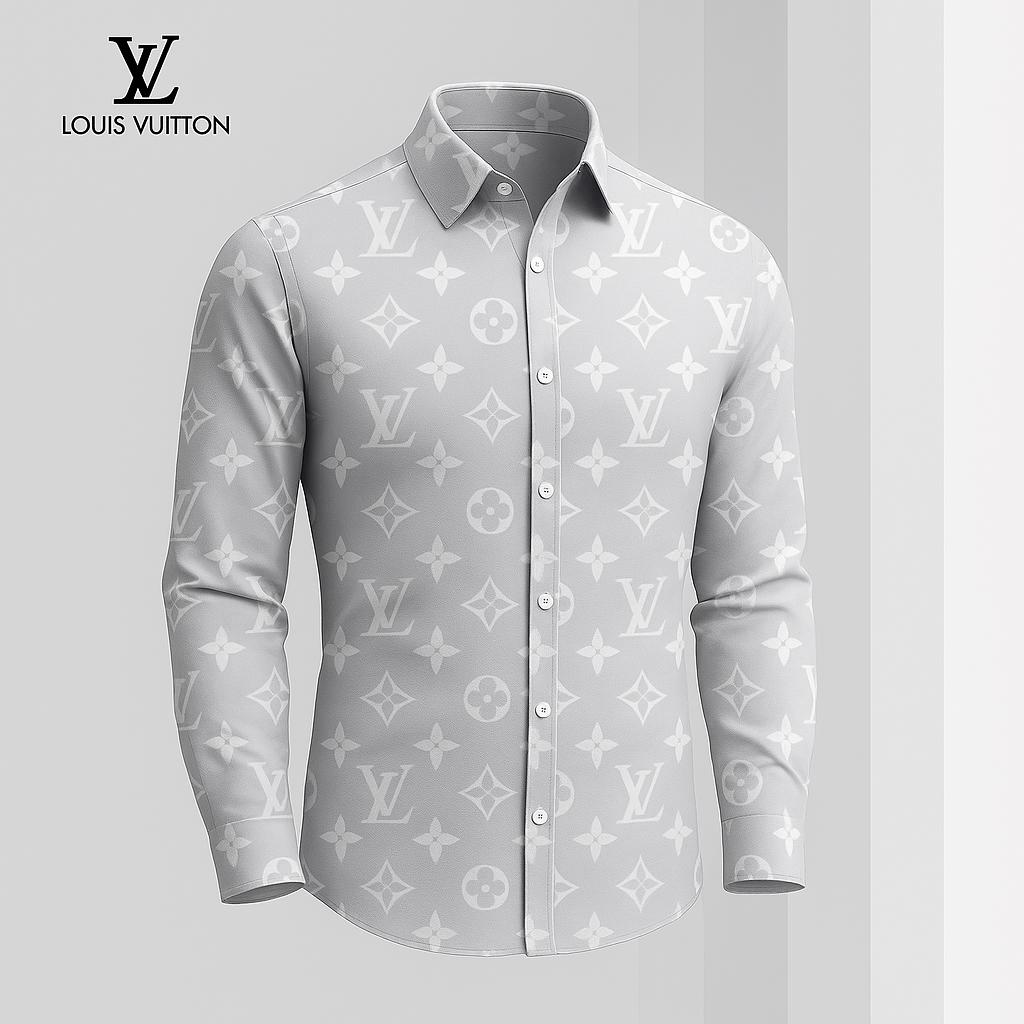 Louis Vuitton Monogram Long Sleeves Shirt in Sleek Grey