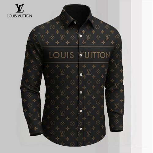Louis Vuitton Monogram Luxe Black Long Sleeves Shirt