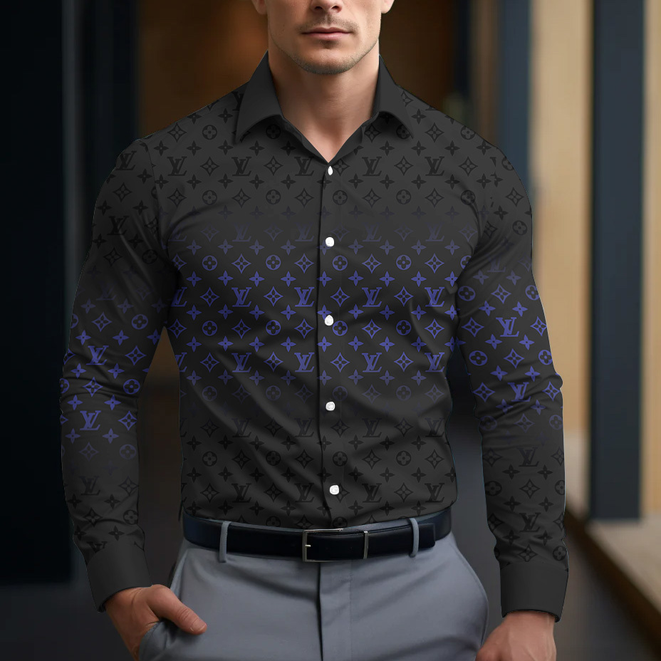 Louis Vuitton Monogram Men's Long Sleeve Shirt