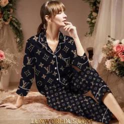 Louis Vuitton Monogram Pajama Set Navy Blue