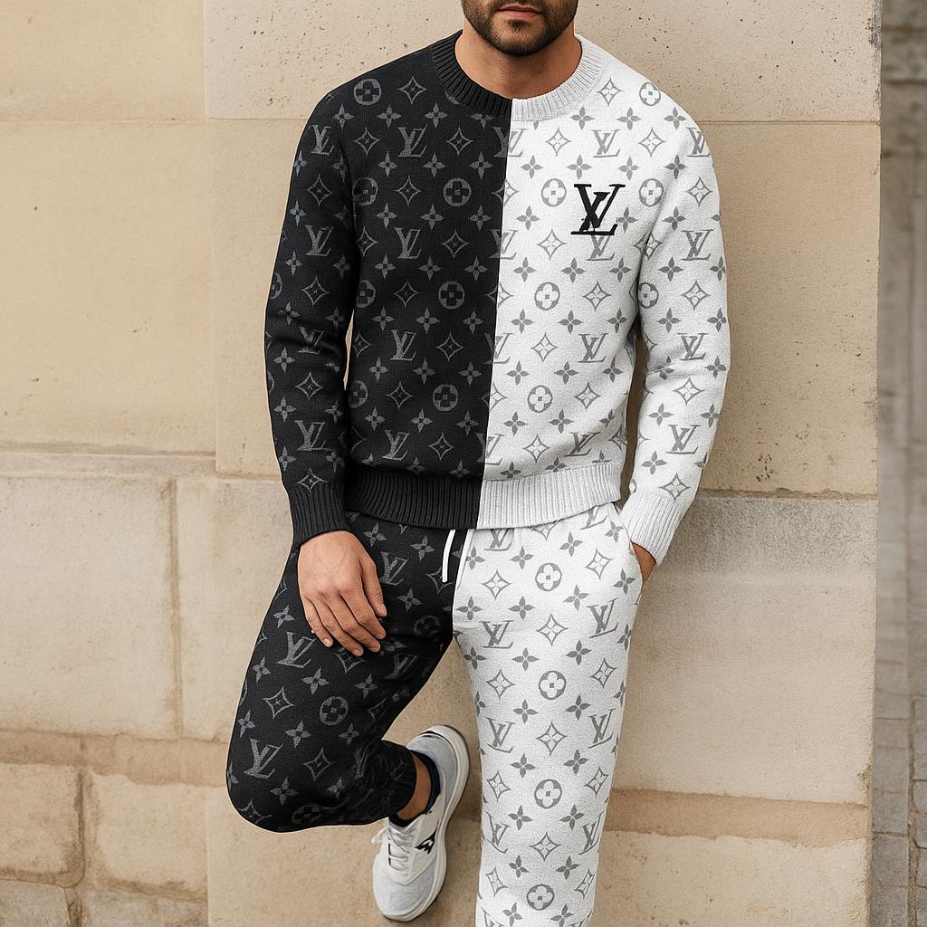 Louis Vuitton Monogram Sweater And Pants Set in Black and White