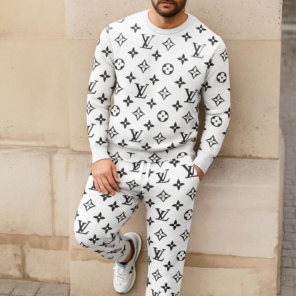 Louis Vuitton Monogram Sweater & Pants Set – Luxury Designer Statement Piece