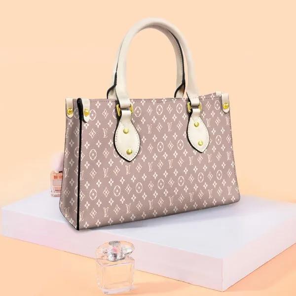 Louis Vuitton Monogram Tote with Leather Trim and Soft Gold Hardware