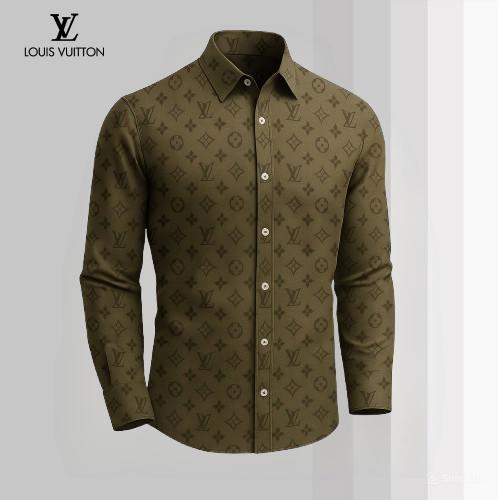 Louis Vuitton Olive Monogram Long Sleeves Shirt