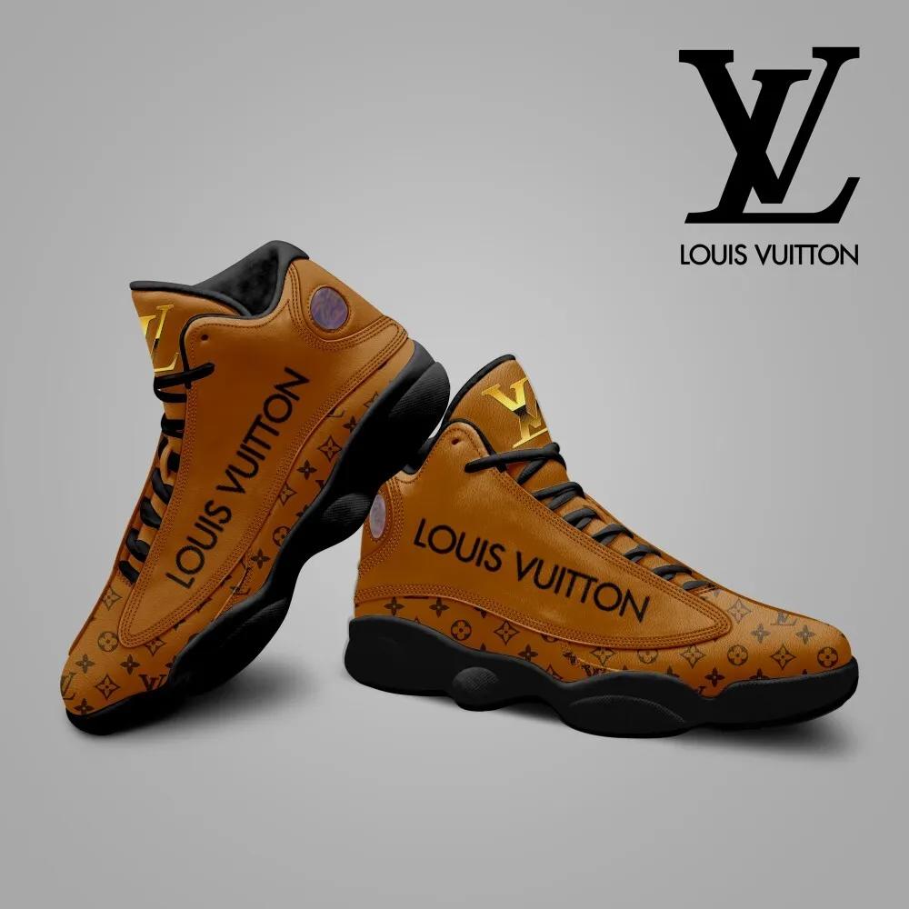 Louis Vuitton Premium Leather Jordan 13 Sneaker with Monogram Prints