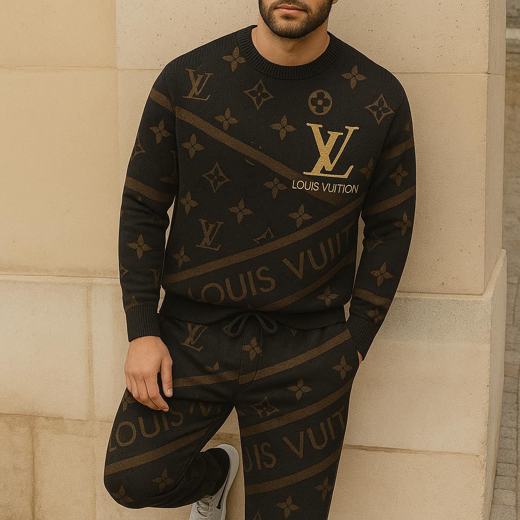 Louis Vuitton Premium Monogram Sweater And Pants Set | Bold and Chic
