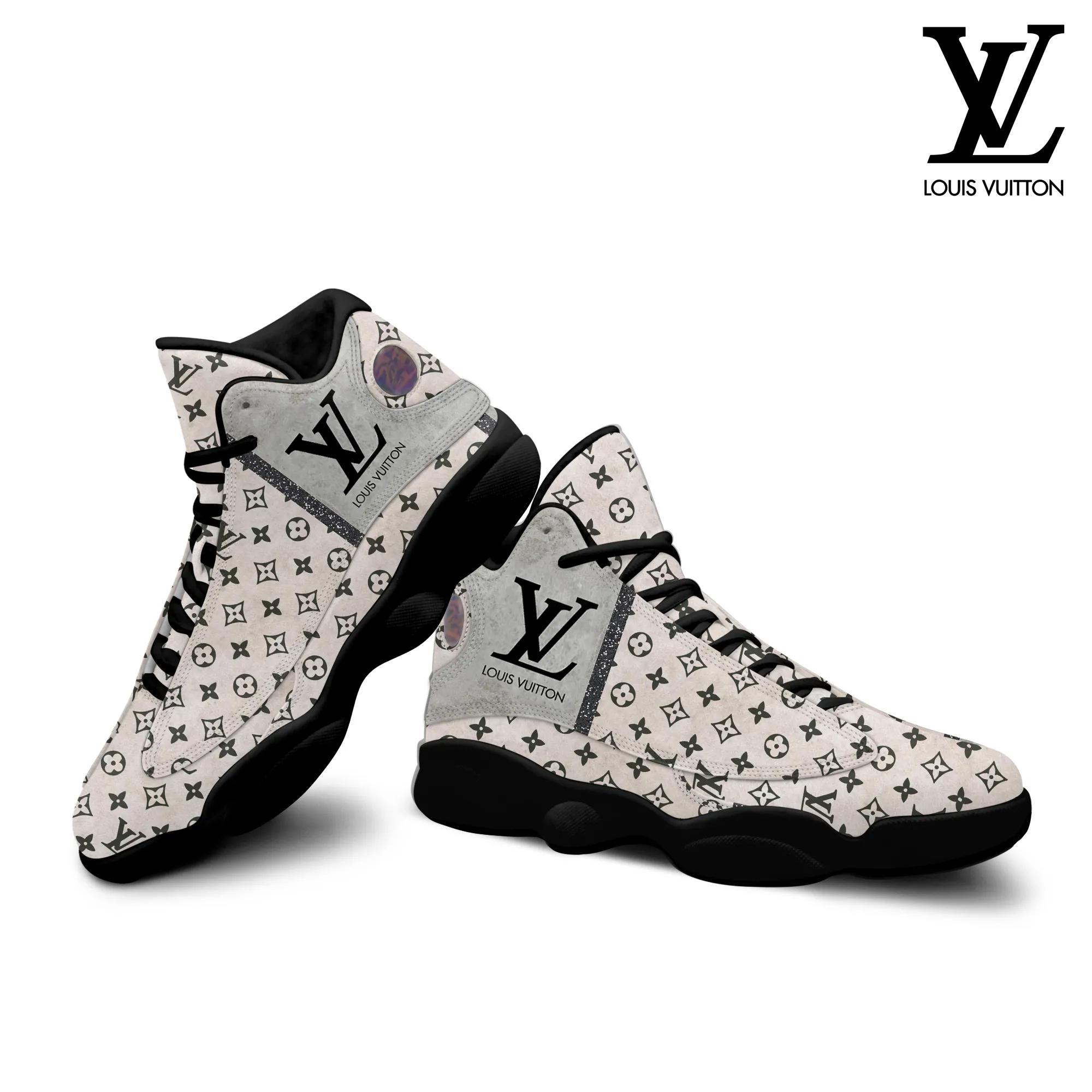 Louis Vuitton Premium Monogrammed High-Top Jordan 13 Sneaker
