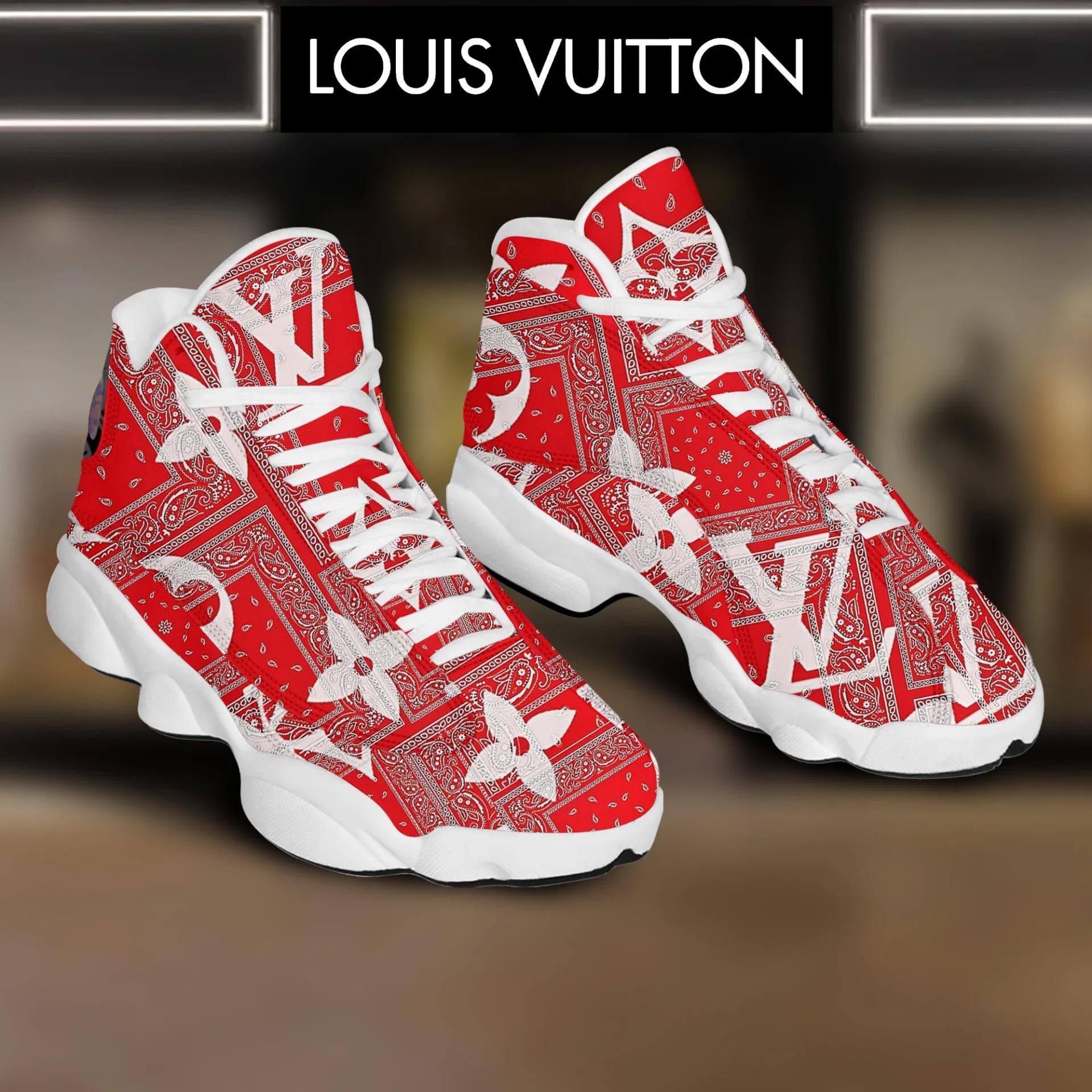 Louis Vuitton Red Bandana Print Jordan 13 Sneaker