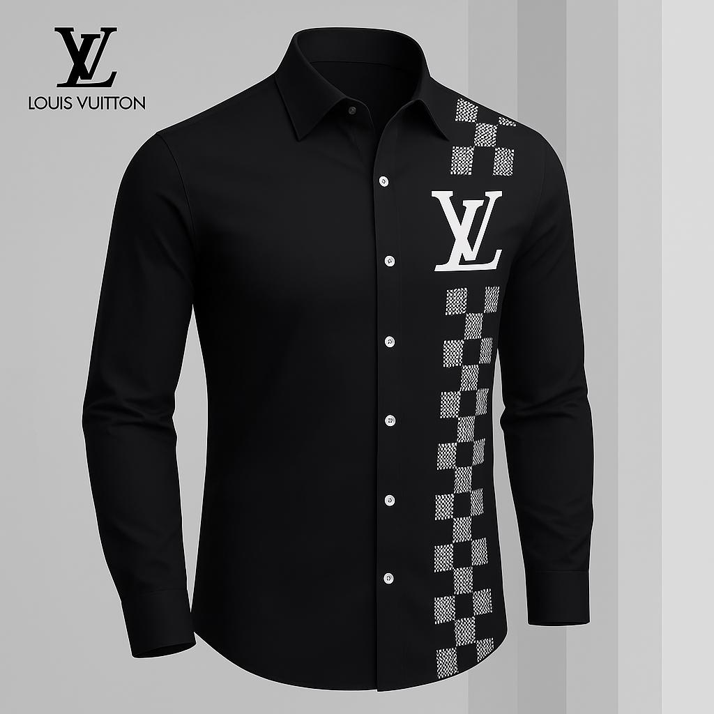 Louis Vuitton Statement Black Checkered Long Sleeves Shirt