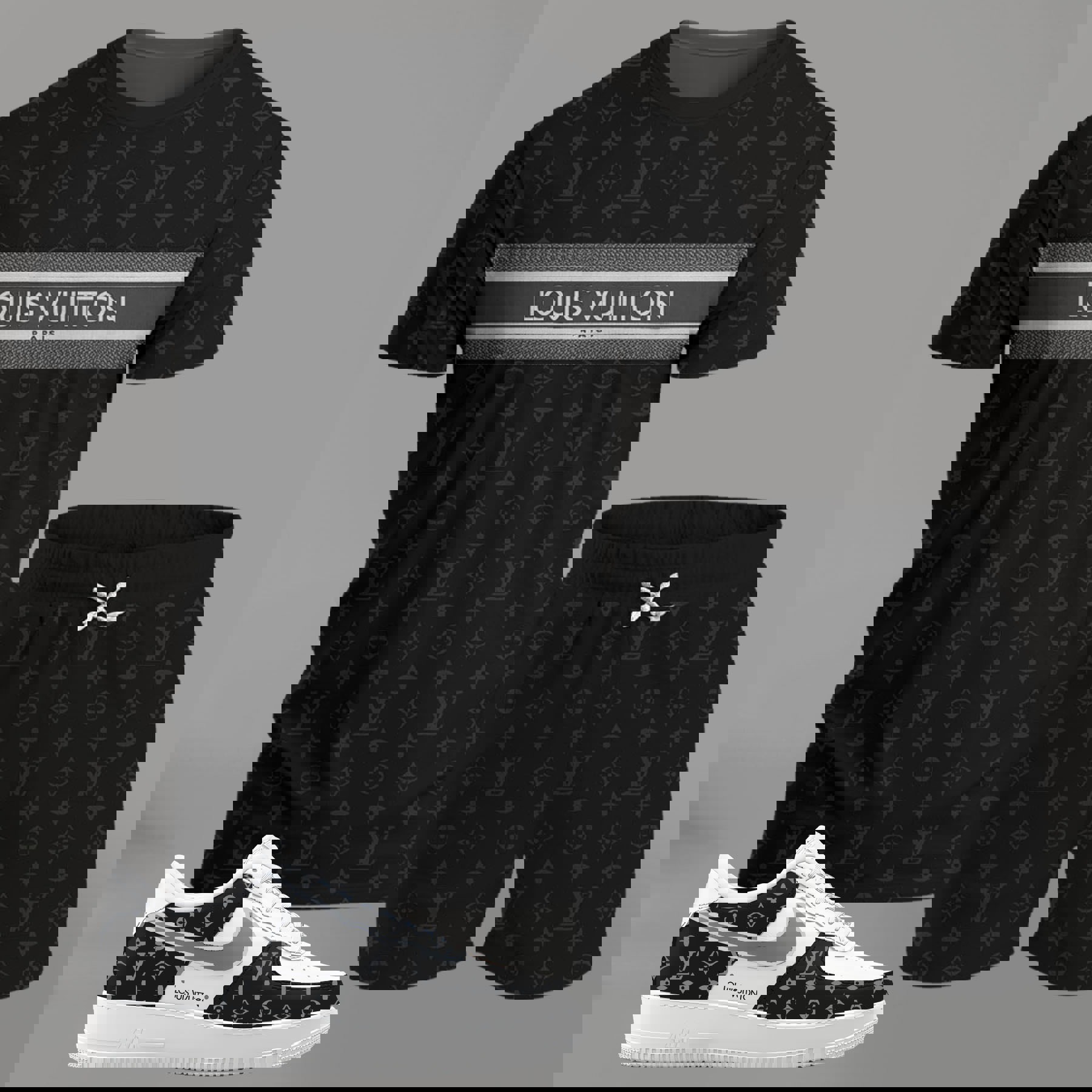 Louis Vuitton Statement Black Short Set