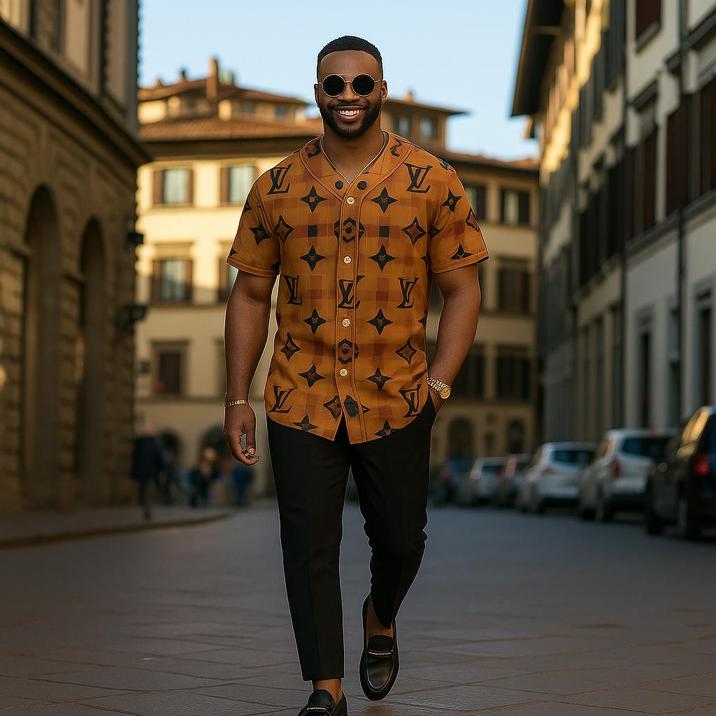 Louis Vuitton Statement Checkered Baseball Jersey