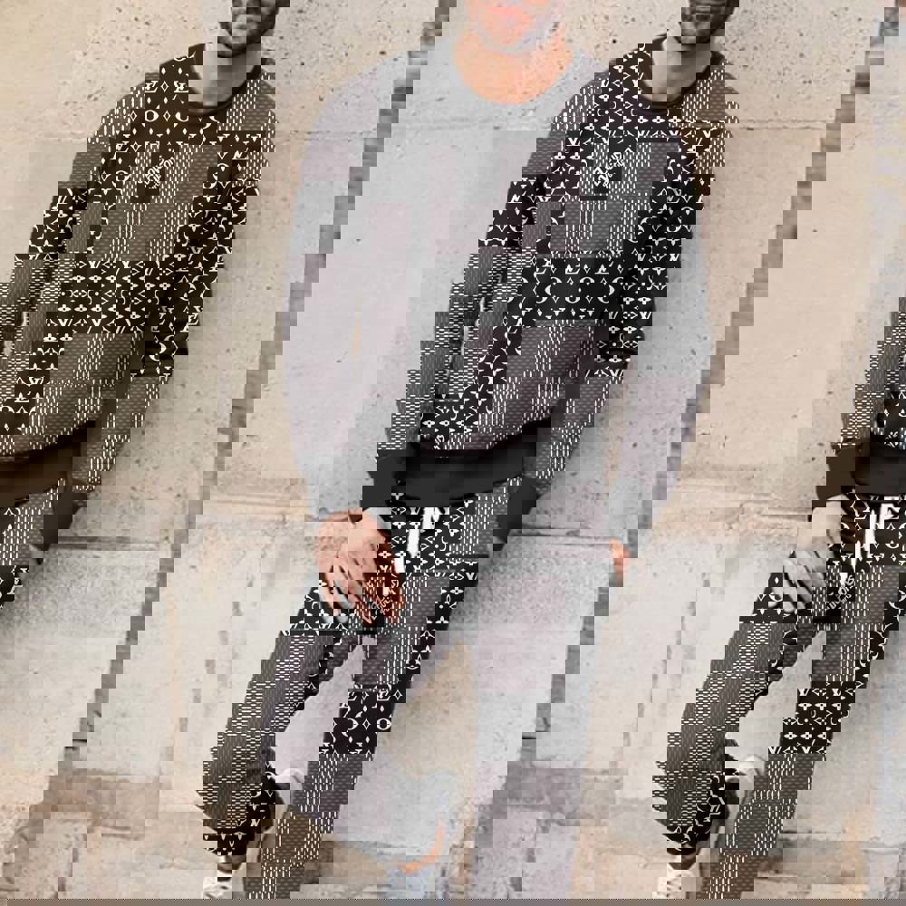 Louis Vuitton Statement Checkered Sweater And Pants Set