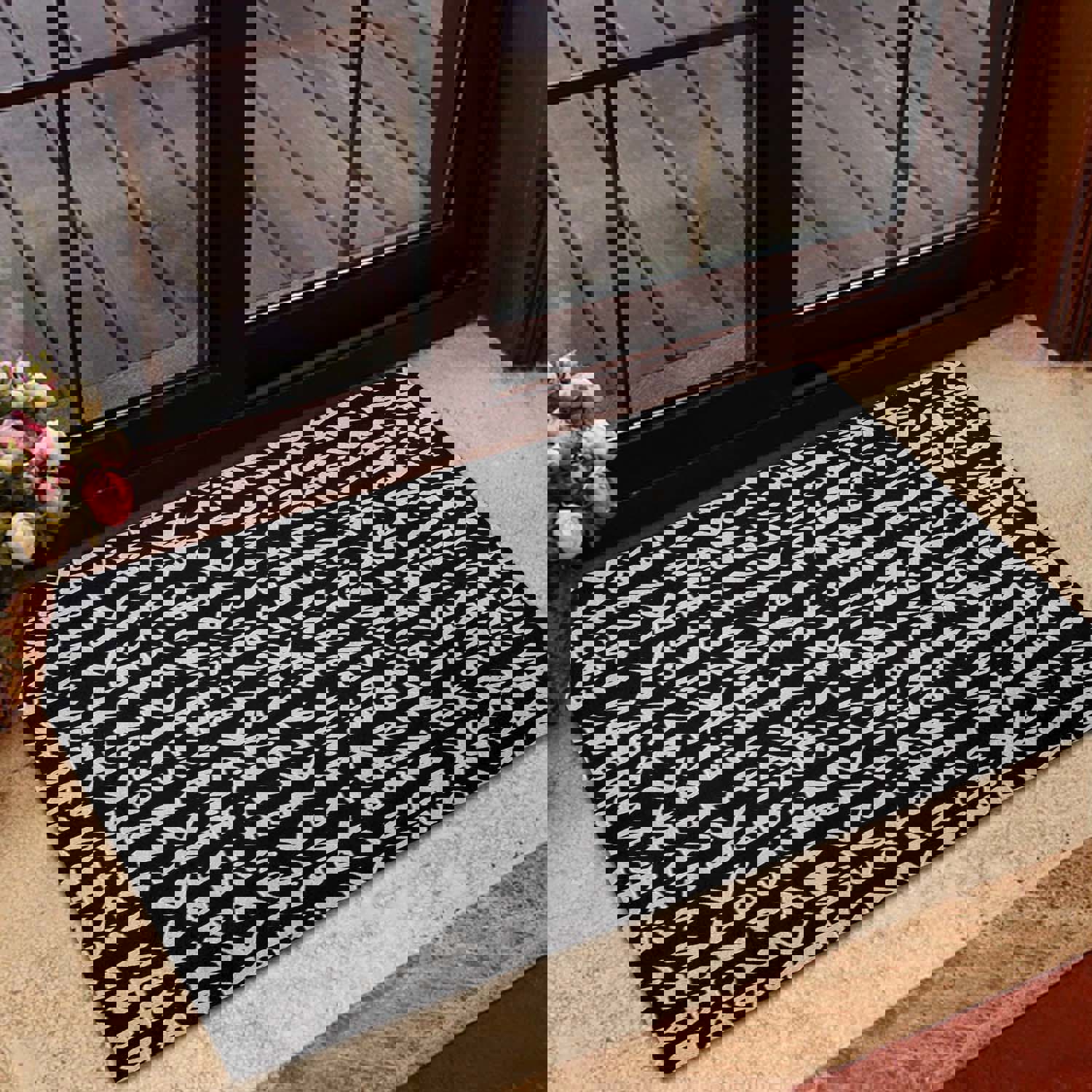 Louis Vuitton Statement Fleece Doormat Black and White