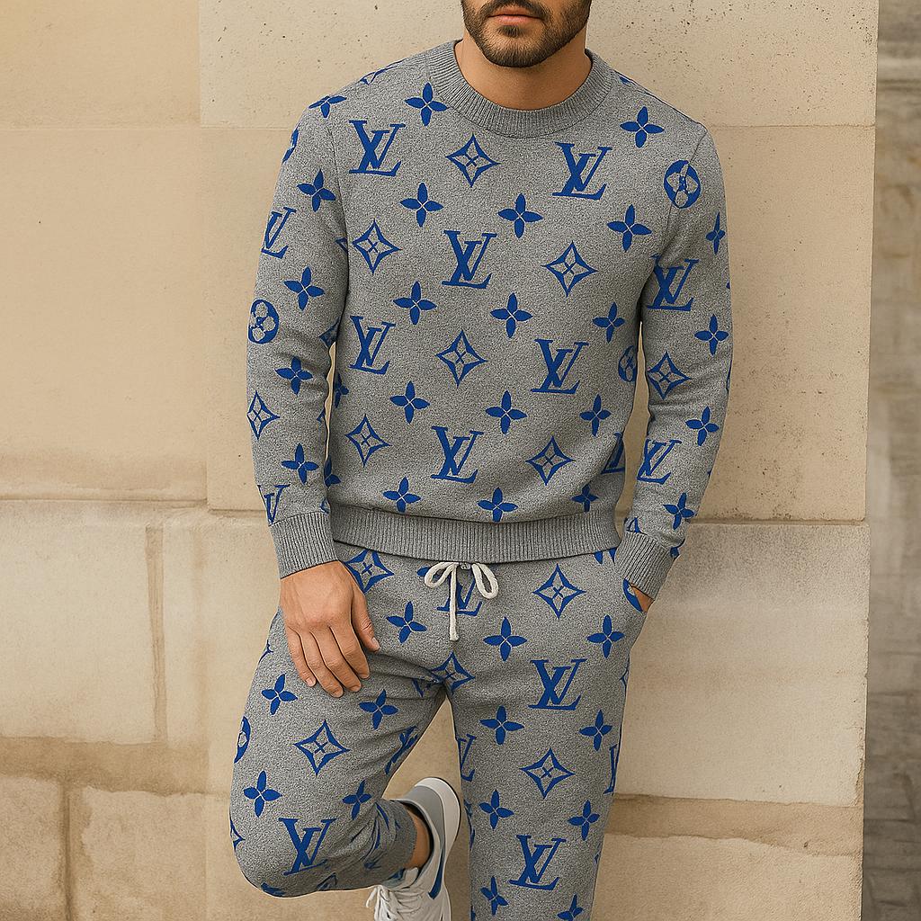 Louis Vuitton Statement Gray Sweater And Pants Set