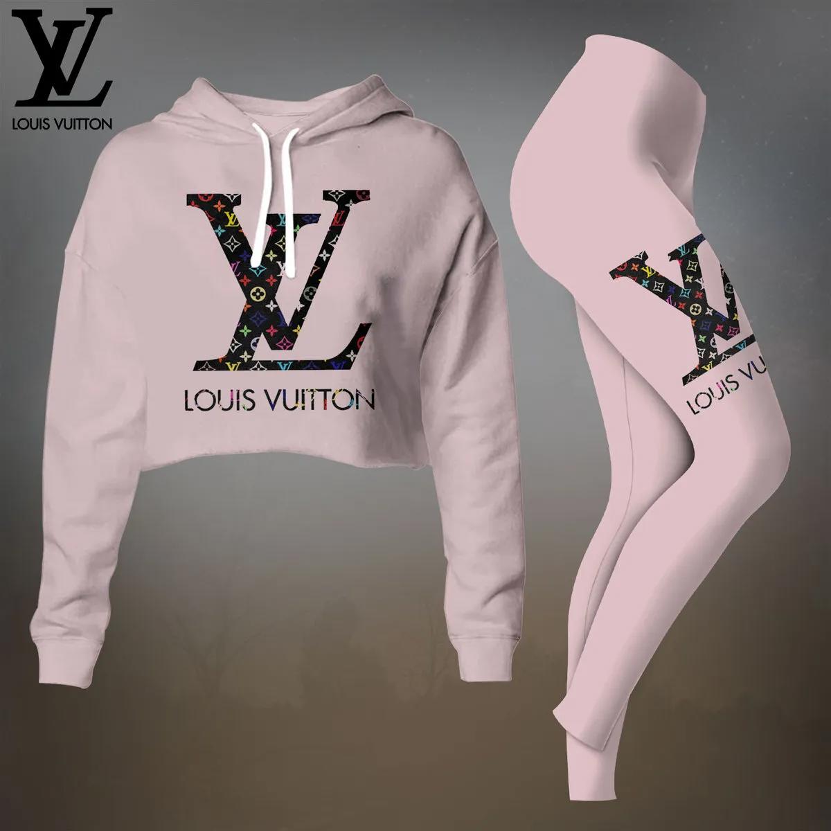 Louis Vuitton Statement Hoodie + Leggings Set Edgy Urban Fashion