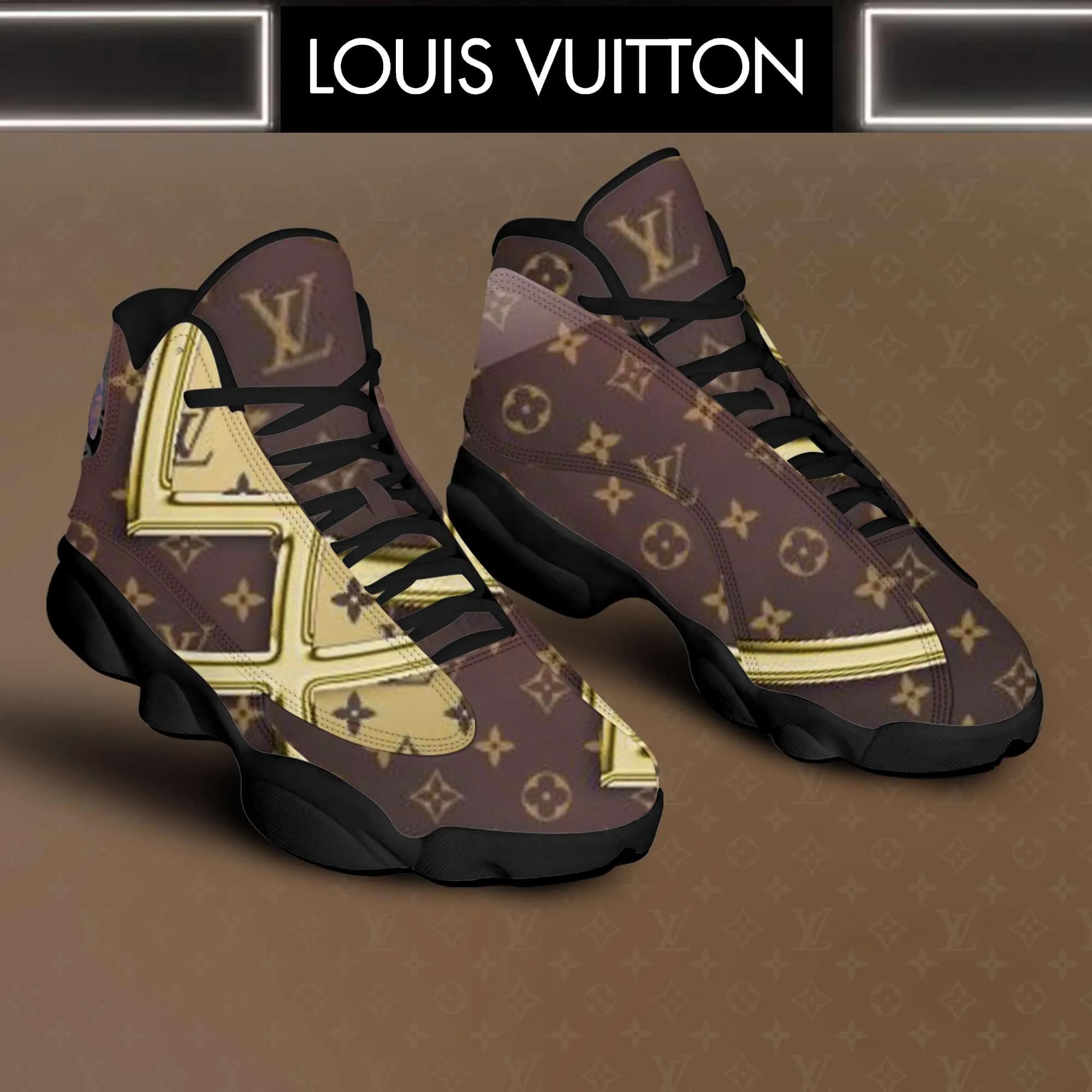 Louis Vuitton Statement Jordan 13 Sneaker High-Top Brown and Gold